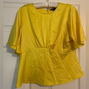 GUC Express yellow flutter sleeve blouse size medium